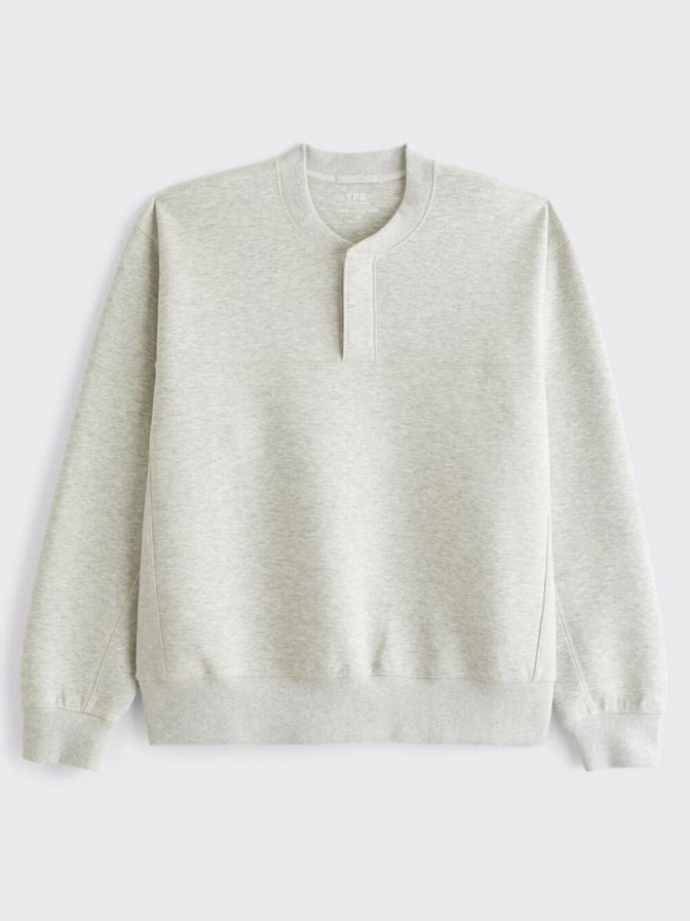 Abercrombie & Fitch YPB neoKNIT MAX Henley Sweatshirt Small Light Heather Gray